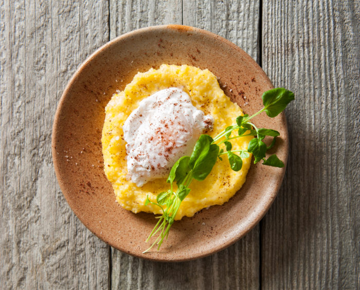 Old-Fashioned Cornmeal Mush with Poached Eggs. (Photo by Mette Nielsen.)