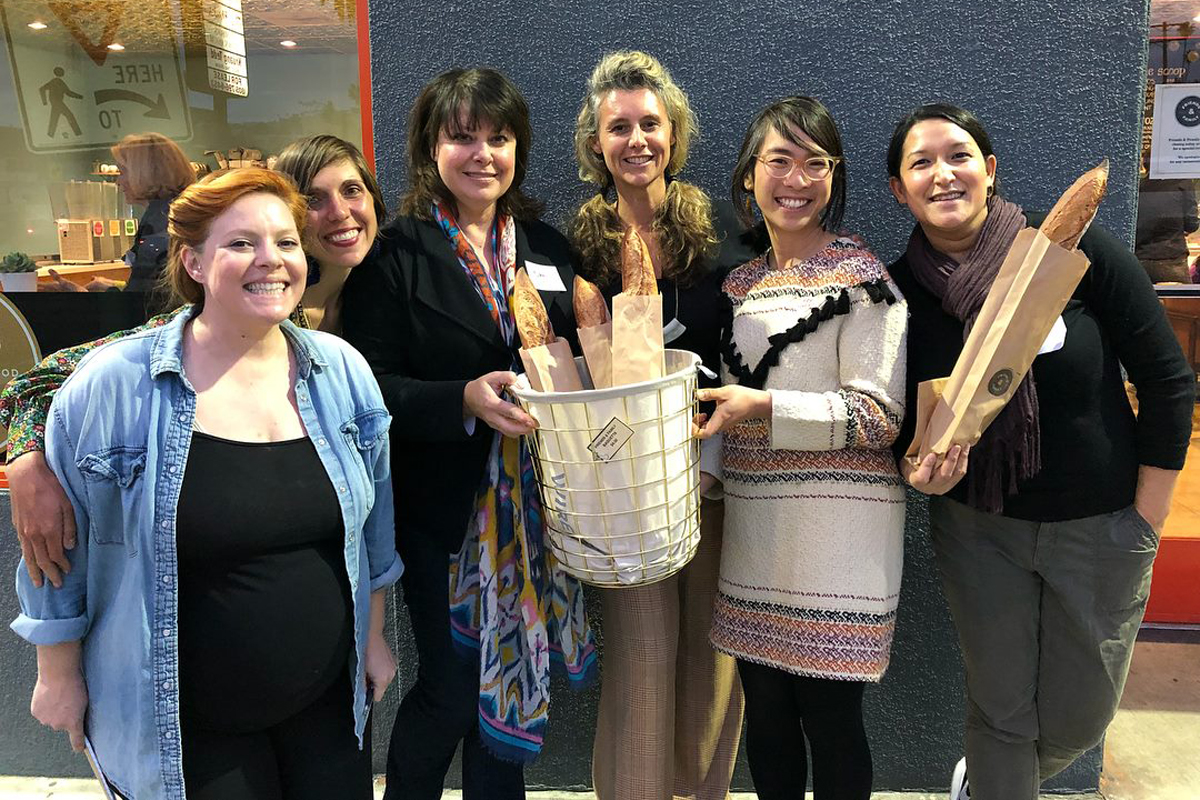 From left: Jules Exum, Leyna Lightman, Nan Kohler, Kate Pepper, Mai Nguyen, and Roxana Jullapat. (Photo credit: Guy Frenkel)