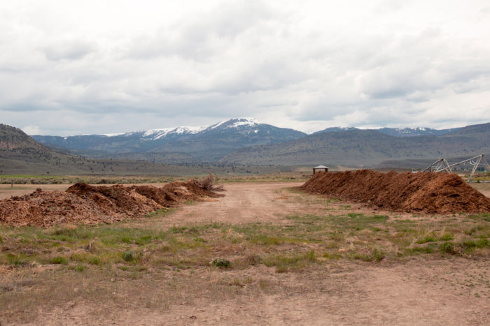 Piles of compost to be spread. (Photo credit: Paige Green)