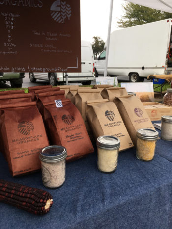 meadowlark organics grains for sale at the farmers' market