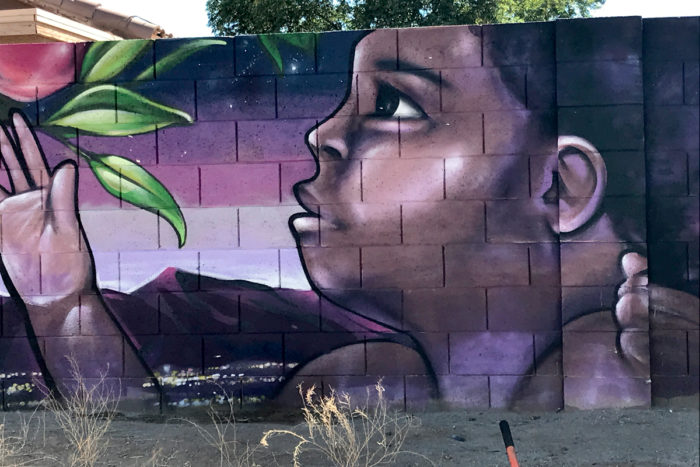 A mural at the urban farm.