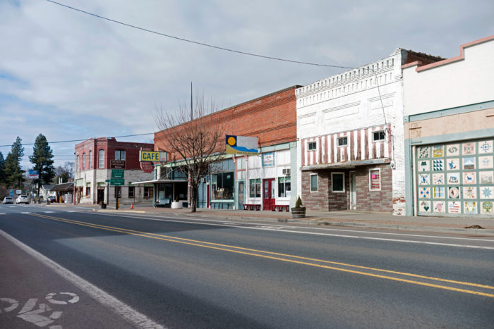 This is the small town of Moro, Oregon, in Sherman County. It is an example of a small, rural community struggling to hold onto its businesses, and its residence as America changes. (Photo credit: Gary Quay / iStock)