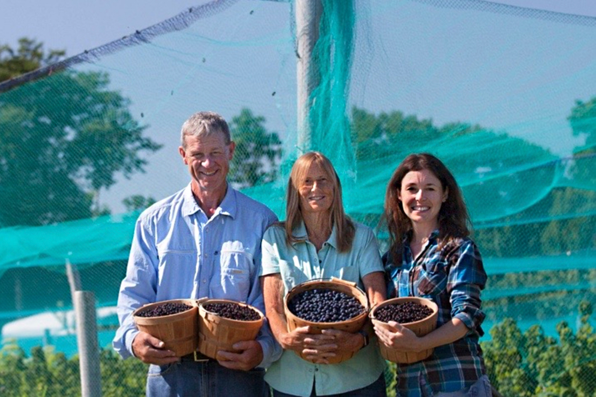 Blue Fruit Farm Minnesota Organic Farmers Jim Riddle, Joyce Ford, and Katie Lange (Photo courtesy of Blue Fruit Farm)