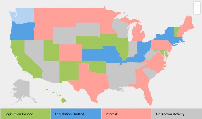 A map of healthy soils and regenerative agriculture policies in the U.S.