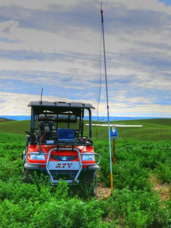 A command station set up with an early drone at Three Canyon Farms. (Photo courtesy of Robert Blair)