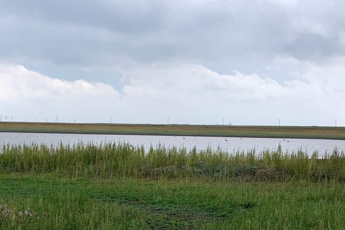 Chris Grotegut's farm with a new body of water