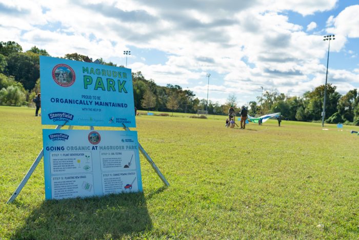 Magruder Park in Hyattsville, Md., is one of the newly organically maintained field. (Photo courtesy of Stonyfield)