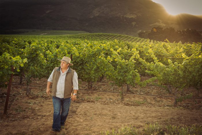 Rolando Herrera-in his vineyards. (Photo credit: Rocco Ceselin)