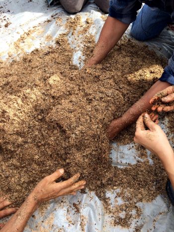 Farmers make fungal inoculant at Soul Fire Farm to enhance the soil’s capacity to capture carbon. Photo from Soul Fire Farm.