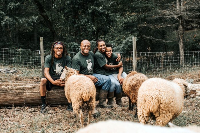 Keisha Cameron, second from the right, with her family at High Hog Farm in Grayson, Georgia. (Photo from Keisha Cameron.)