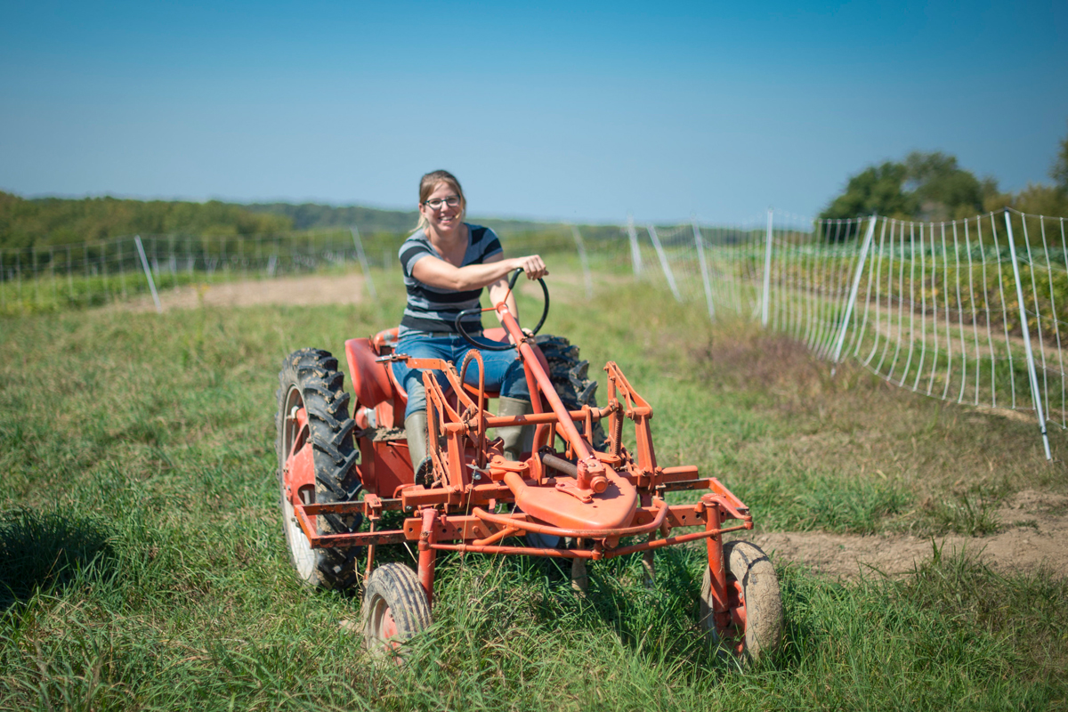 Kate Edwards on her Wild Woods Farm in Johnson County, Iowa. (USDA photo by Preston Keres)