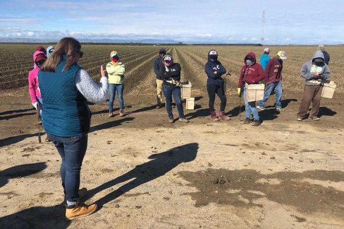 A coronavirus safety training at Del Bosque Farm. (Photo courtesy of Del Bosque)