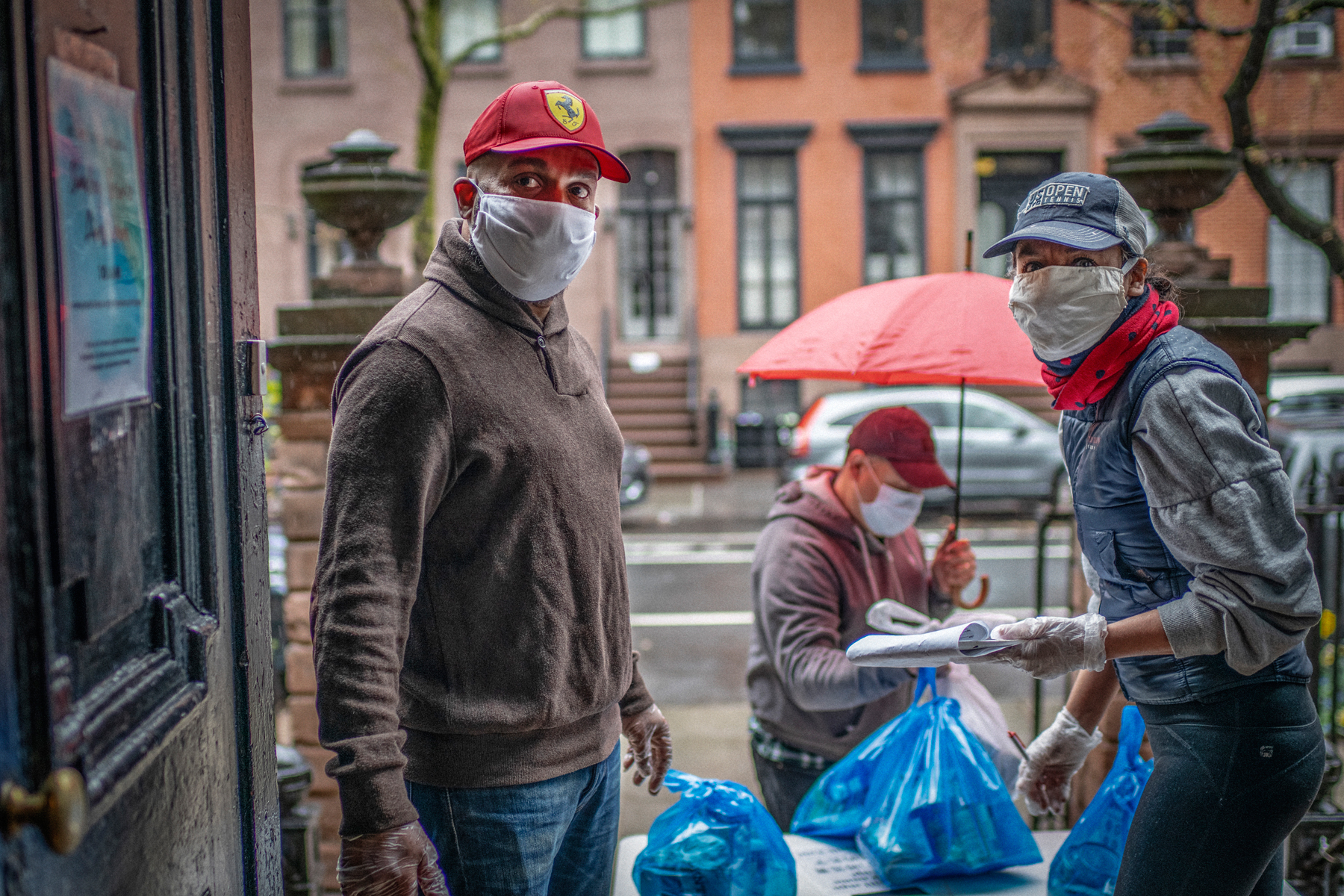 Volunteers delivering food to New Yorkers during the pandemic.