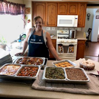 Home chef Denise Blackmon with some of the soul food she prepares for Soul Goodness. (Photo courtesy of Denise Blackmon)