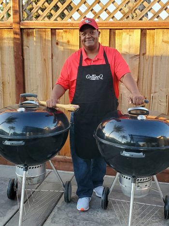 Home Chef Lee Thomas stands by his grills for GrilleeQ. (Photo courtesy of Lee Thomas)