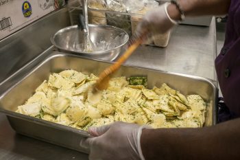 Freshly prepared meals in Stewart’s kitchen.