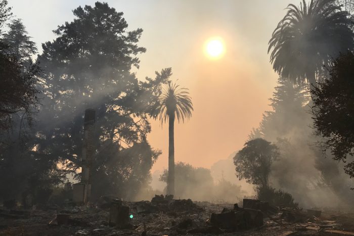 Pie Ranch in Pescadero burns during the 2020 California wildfires. (Photo credit: Nancy Vail)