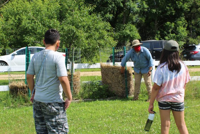 Seedkeeper and Seed Regeneration Manager, Jessika Greendeer leading a lesson on composting with youth. (Photo by Dream of Wild Health)