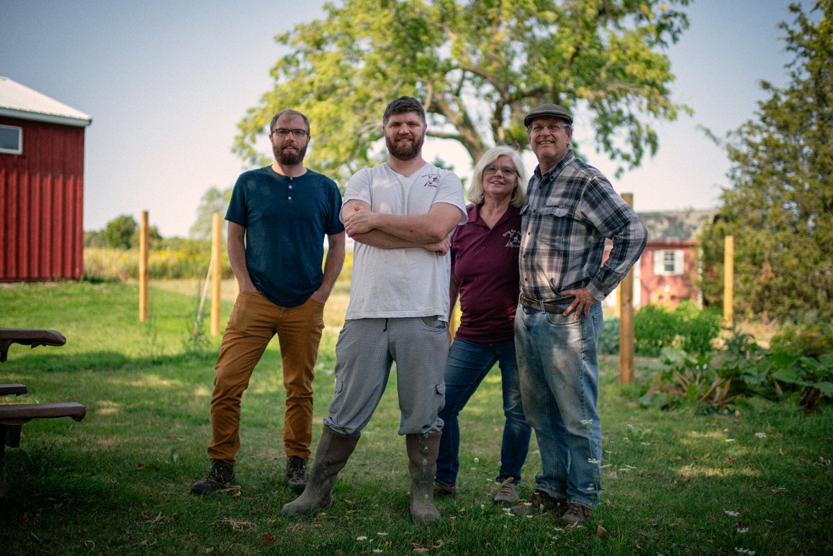 The Messmer family: from left Dave, Pete, Suzanne, and Steve.. Dave said “The pandemic made people realize the inherent weaknesses of the supply chain, and they're going to continue to see the threats: the wildfires, the droughts, all these things that that could cause disruption,” He continued, “The answer is buying local. If you just keep buying local, you don't have to worry about shipping, trucking, all that stuff. You're supporting your local farms who can basically survive more sustainably.”