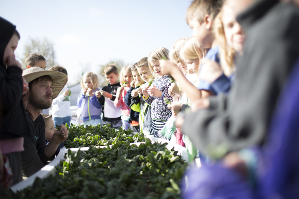 Learning Garden with Instructor and School Children