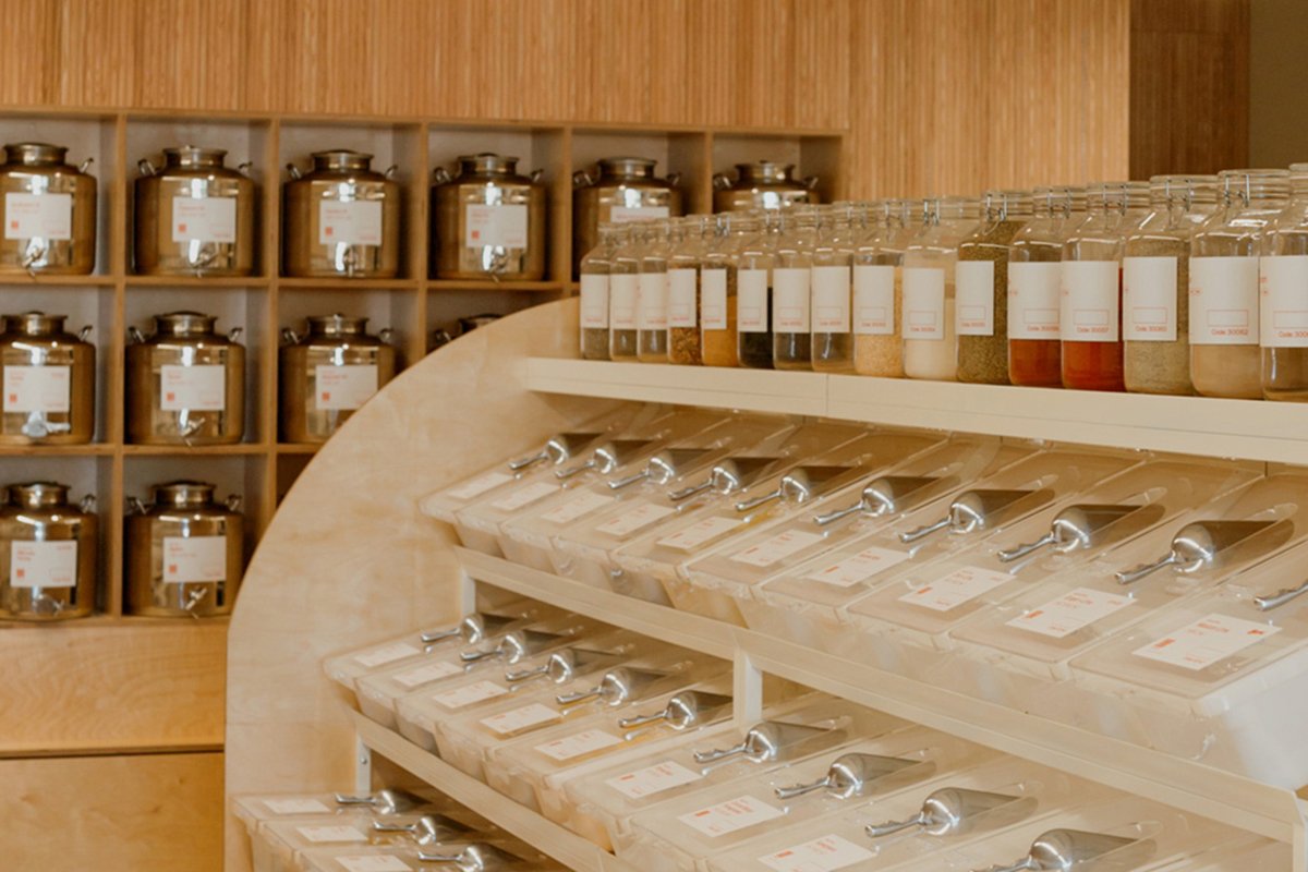 Inside a re_ grocery store in the Mar Vista neighborhood of Los Angeles. (Photo courtesy of re_grocery)