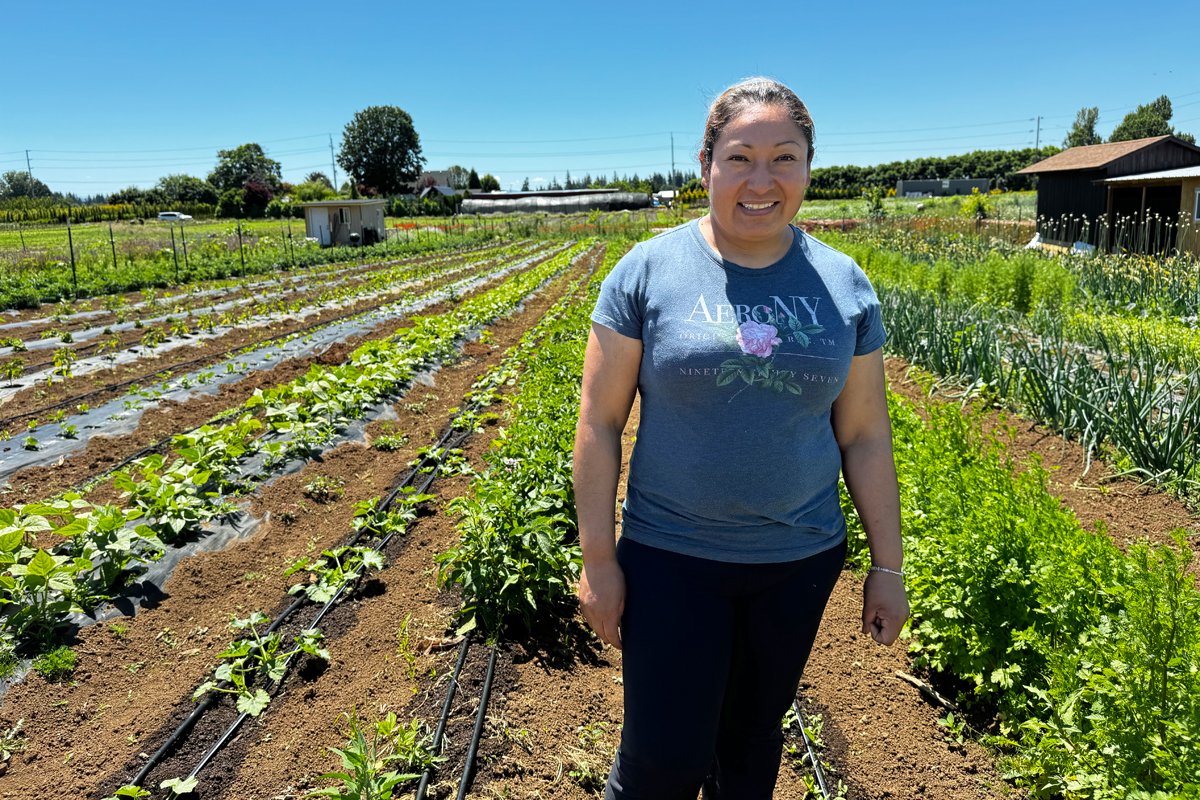 Maximina Hernández Reyes pictured at MR. Farms.