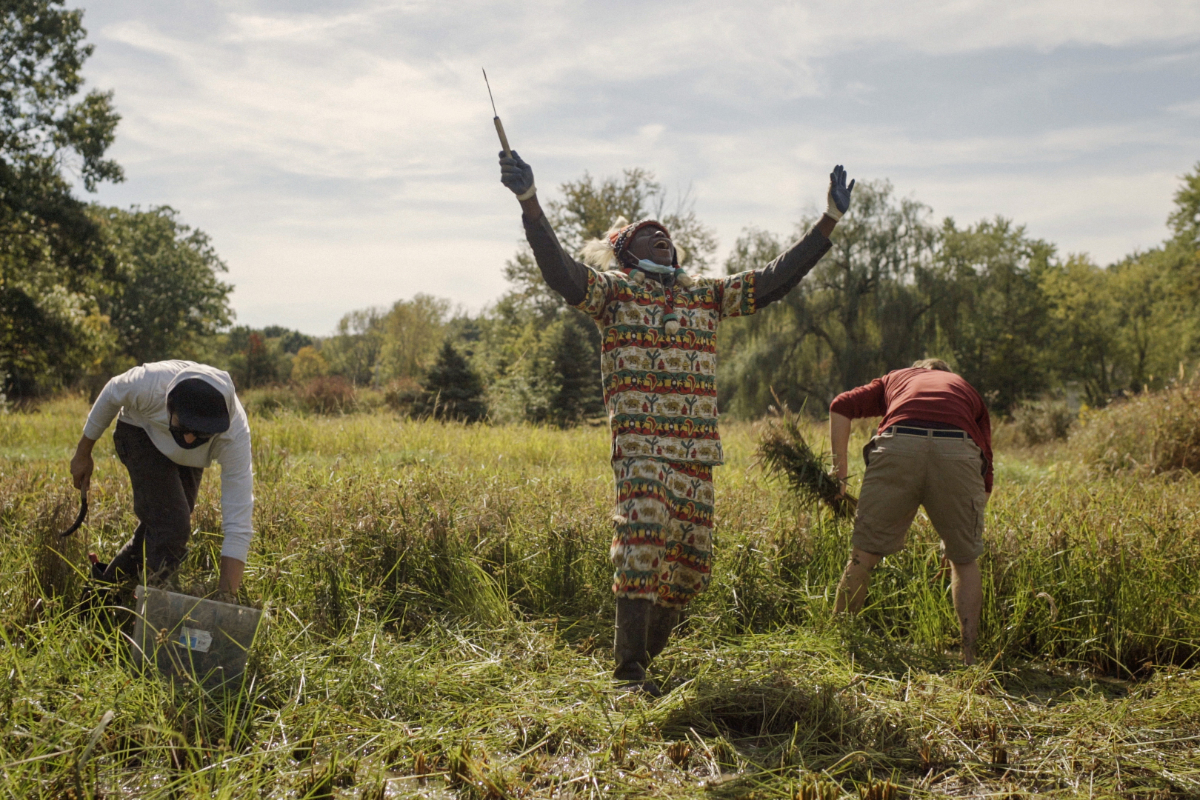 Nfamara's son Malick, center, with Naveen and Malaya Hoyte, Malick's cousins. (Photo by Jake Price)