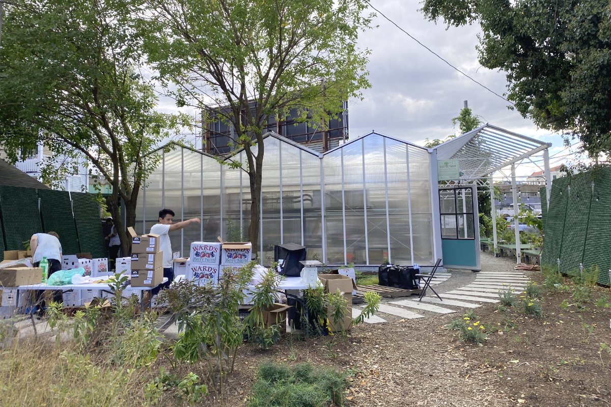 Eastie Farm's geothermal greenhouse, built with funds from a food security infrastructure grant from the state. (Photo credit: Meg Wilcox)