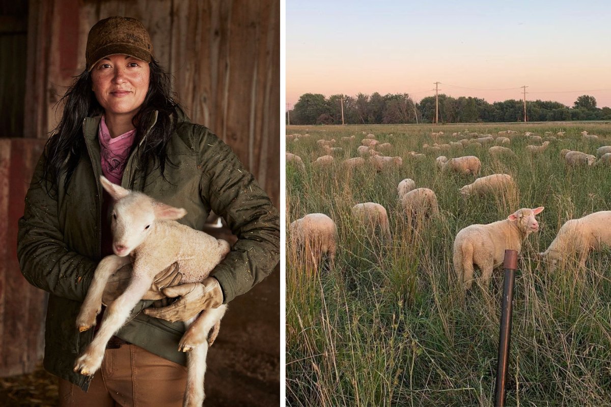 Wendy Johnson at Jóia Food Farm in Charles City, Iowa (Photo credit: Tom Rafalovich (left) and Wendy Johnson (right).