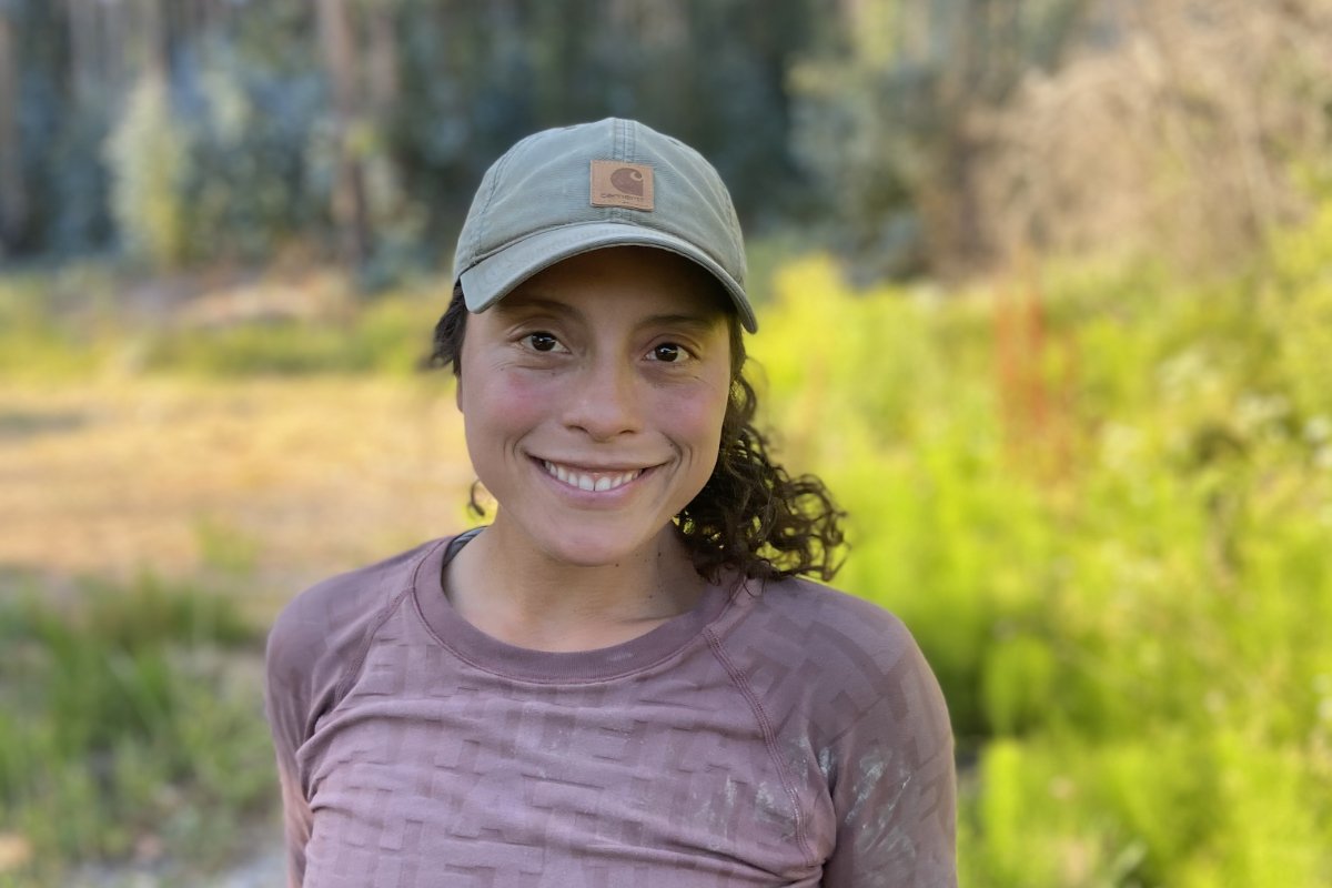 Vero Mazariegos-Anastassiou standing on her small farm in central California. (Photo courtesy of Vero Mazariegos-Anastassiou)