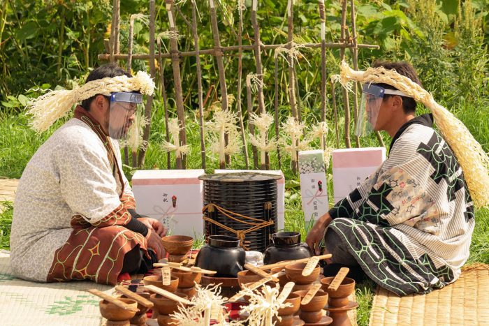 Members of the Raporo Ainu Nation observe asir cep nomi, an Ainu ceremony that marks the fish’s annual migration back to the island’s major rivers and tributaries. (Photo credit: Centre for Environmental and Minority Policy Studies)