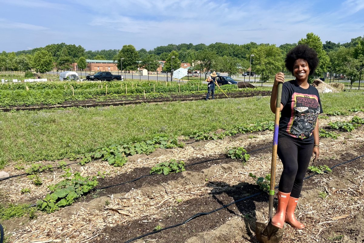 Falani Spivey at the Urban Incubator Farm. (Photo credit: Lisa Held)