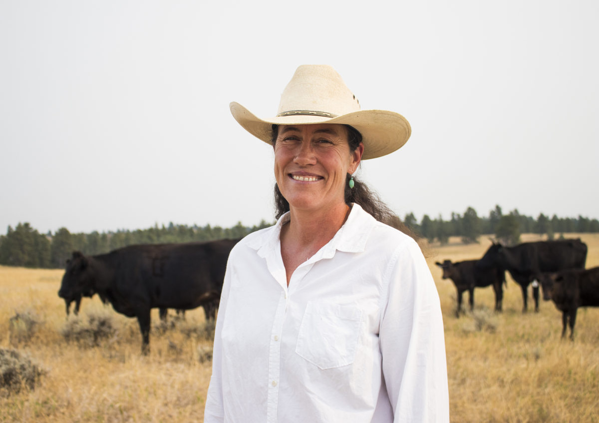 Jeanie Alderson with her cows