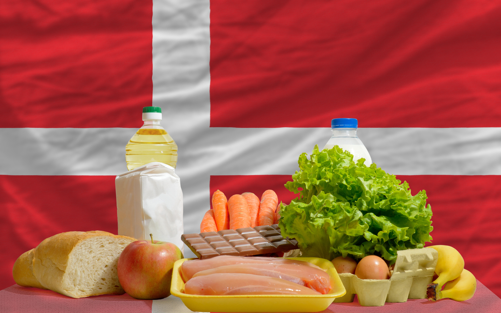 Denmark Flag with Food